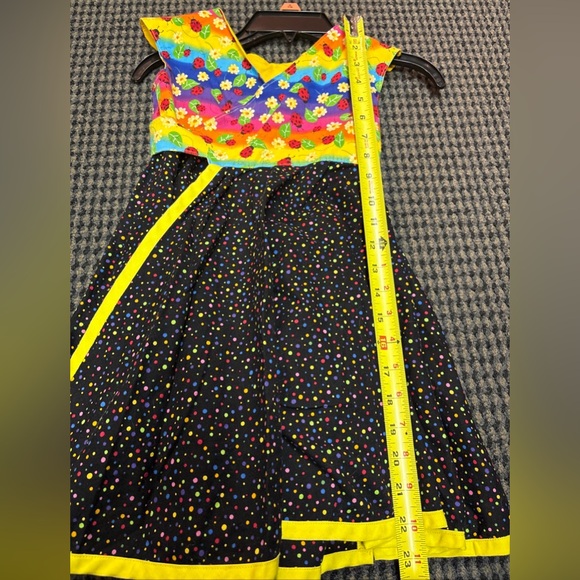 Handmade Colorful Floral Ladybug and Polka Dot Dress-Approx Size 3-4T - Picture 3 of 7